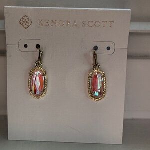 Kendra Scott Gold Earrings with Iridescent Stones